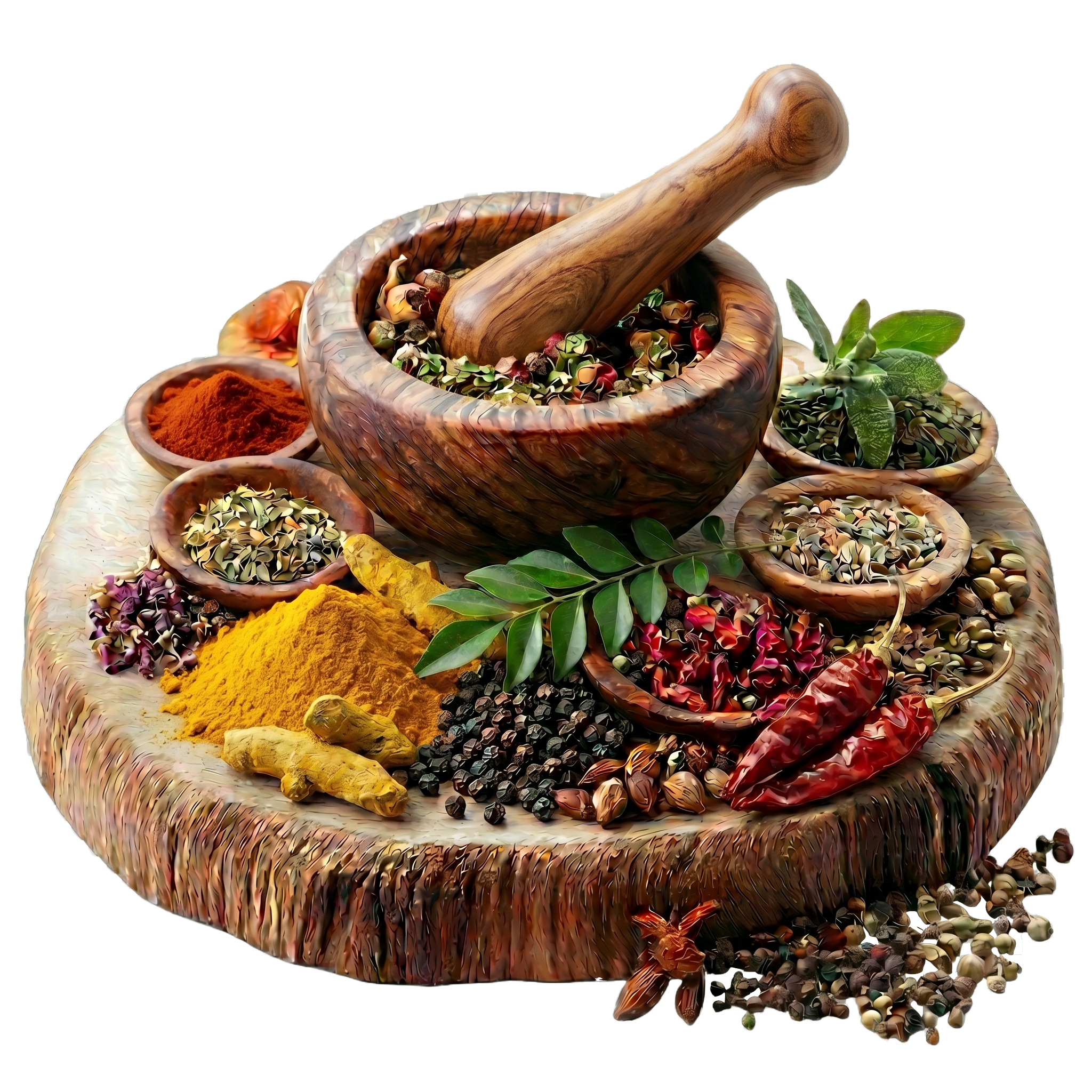 Assorted dry herbs and spices